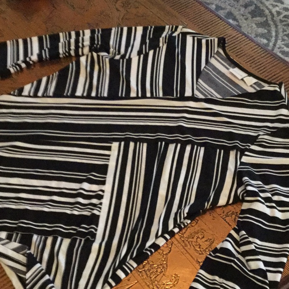 V-Neck, Split Striped Chicos Top - image 4
